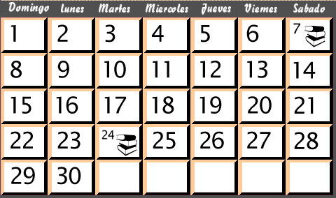 Mes de Junio 2008 calendario