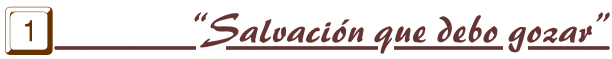 Salvaci�n que debo gozar